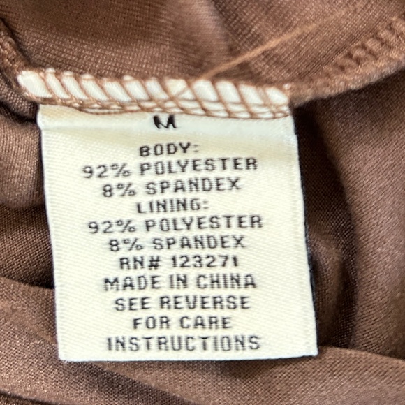 Brand New Fitted Stretchy Short Sleeve Brown Top - Picture 8 of 9